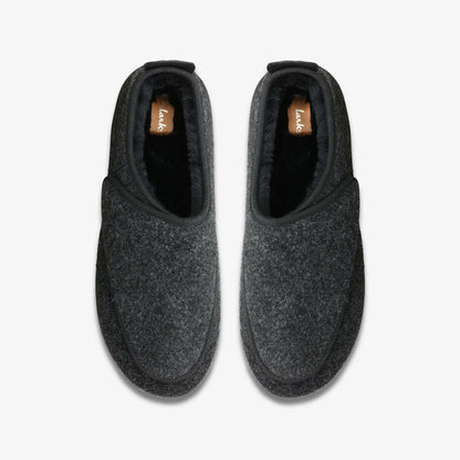 King Riptape Slipper Dark Grey Felt | Clarks Sale