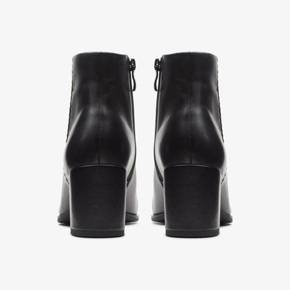 Freva 55 Zip Ankle Boot Black Leather | Clarks Onsale
