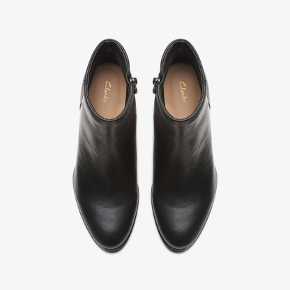 Freva 55 Zip Ankle Boot Black Leather | Clarks Onsale