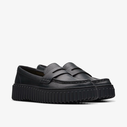 Torhill Penny Loafer Black Leather | Clarks