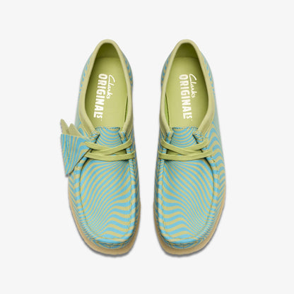 Wallabee Blue/Lime Print | Clarks For Sale