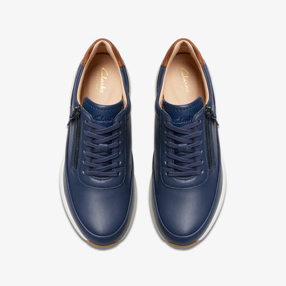 Tivoli Zip Navy Leather | Clarks