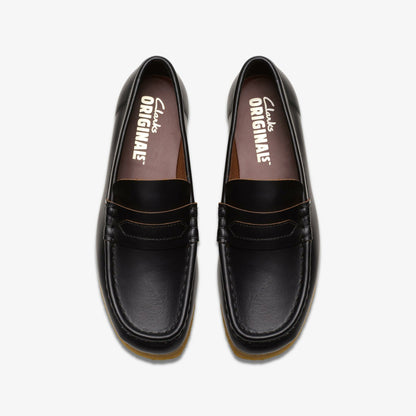 Wallabee Loafer Black Smooth Leather | Clarks