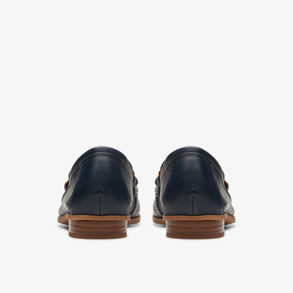 Sarafyna Iris Loafer Navy Leather | Clarks Discount
