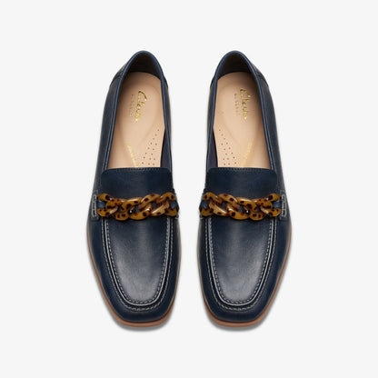 Sarafyna Iris Loafer Navy Leather | Clarks Discount