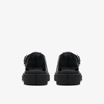 Evyn Bar Youth Black Leather | Clarks Discount