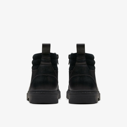 Lorcam Trail Older Black Leather | Clarks Discount