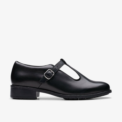Havisham Bar Black Leather | Clarks