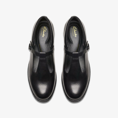 Havisham Bar Black Leather | Clarks