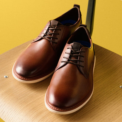 Brantin Plain Dark Tan Leather | Clarks For Sale