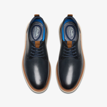 Brantin Plain Navy Leather | Clarks US