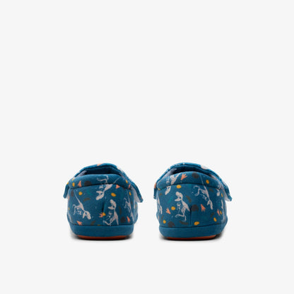 Fluffy Snug Kid Blue Print | Clarks