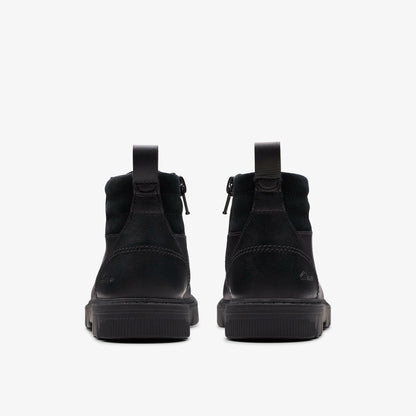 Lorcam Trail Kid Black Leather | Clarks Onsale