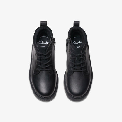 Lorcam Trail Kid Black Leather | Clarks Onsale
