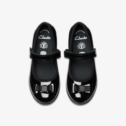 Finja Tap Kid Black Patent | Clarks Sale
