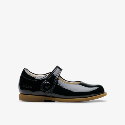 Drew Tap Toddler Black Patent | Clarks Sale