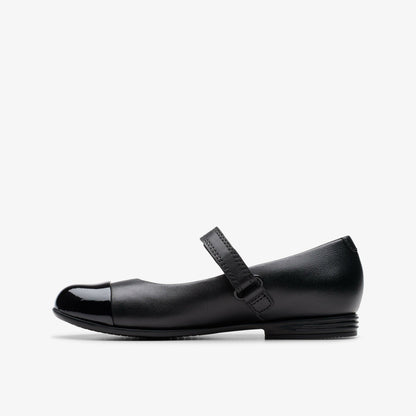 Finja Gem Kid Black Leather | Clarks