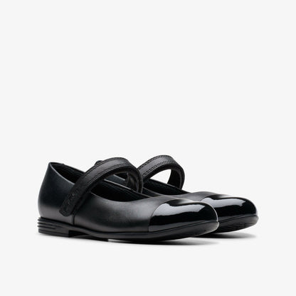Finja Gem Kid Black Leather | Clarks