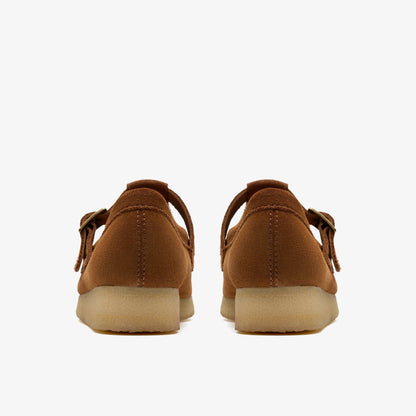 Wallabee T Bar Brown/Orange Suede | Clarks