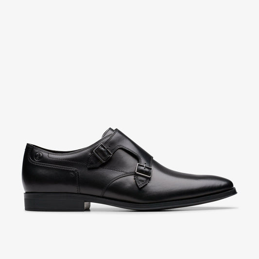 Paulton Monk Black Leather | Clarks