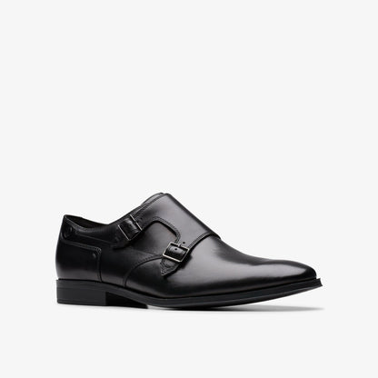 Paulton Monk Black Leather | Clarks