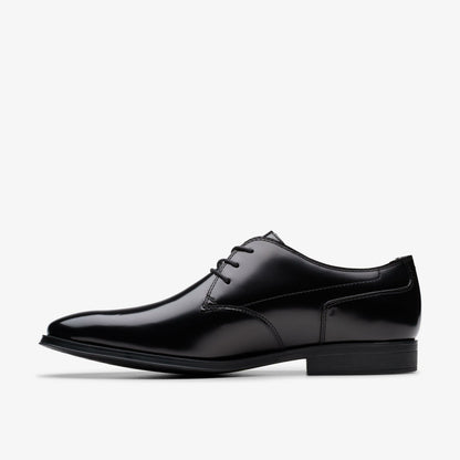 Paulton Lace Black Hi Shine Leather | Clarks Onsale