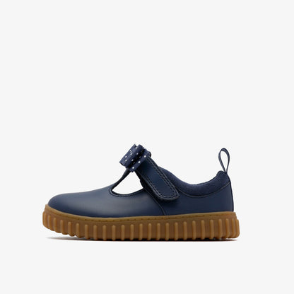 Cove Bow Toddler Navy Leather | Clarks For Sale