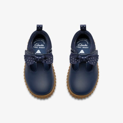 Cove Bow Toddler Navy Leather | Clarks For Sale