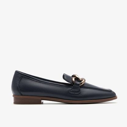 Sarafyna Iris Navy Leather | Clarks For Sale
