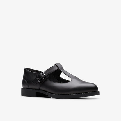 Tapa Hope Youth Black Leather | Clarks Onsale