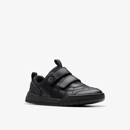 Laser Cross Kid Black Leather | Clarks