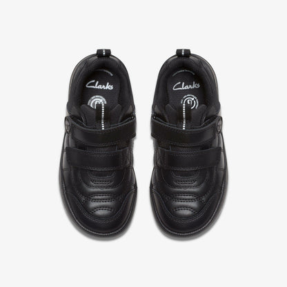 Laser Cross Kid Black Leather | Clarks