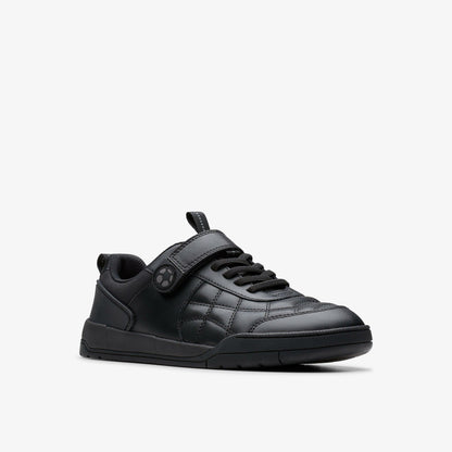 Laser Cross Youth Black Leather | Clarks US