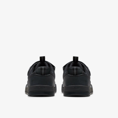 Laser Cross Youth Black Leather | Clarks US