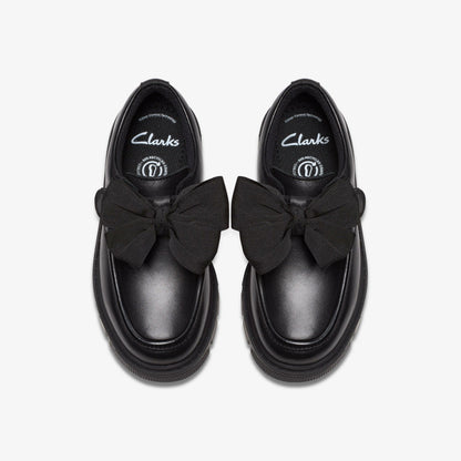 Lorcam Bow Kid Black Leather | Clarks Sale