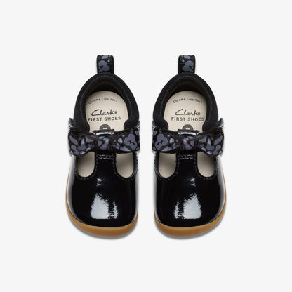 Roamer Trim Toddler Black Patent | Clarks For Sale