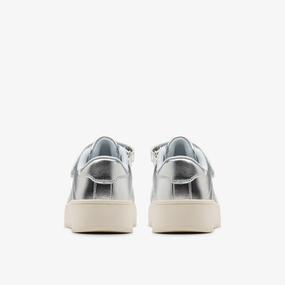Barley Step Kid Silver Metallic | Clarks