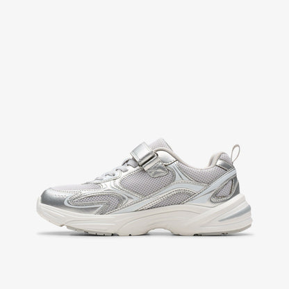 Crafton Move Kid Silver Metallic | Clarks Sale