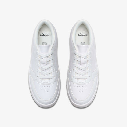 Barley Step Youth White/White | Clarks For Sale