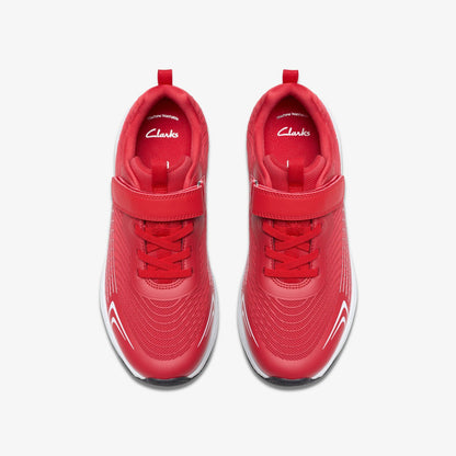 Deyes Dash Youth Red Synthetic | Clarks