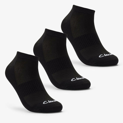 Ankle Socks 3 Pack Size 6-11 Black Black | Clarks Sale