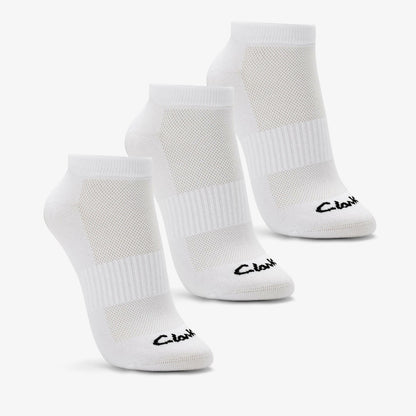 Sports Ankle Socks 3 Pack Size 2-8 White | Clarks For Sale