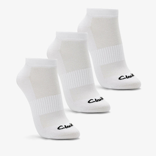 Sports Ankle Socks 3 Pack Size 2-8 White | Clarks For Sale
